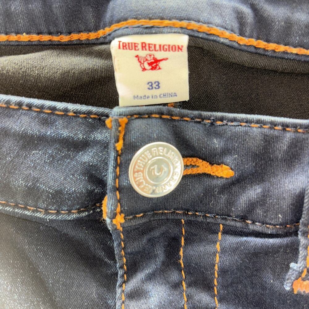 True Religion Jennie Curvy Mid Rise Super Skinny Jeans Size 33W Dark Wash Womens - Picture 2 of 10